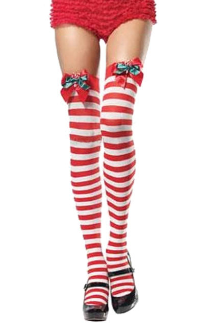 Candy Cane Christmas Stockings
 Leg Avenue Candy Cane Christmas Stockings [BB