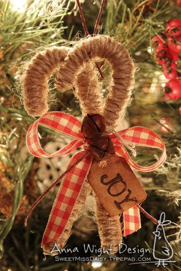 Candy Cane Christmas Tree Ornaments
 20 Homemade Christmas Decoration Ideas & Tutorials Hative