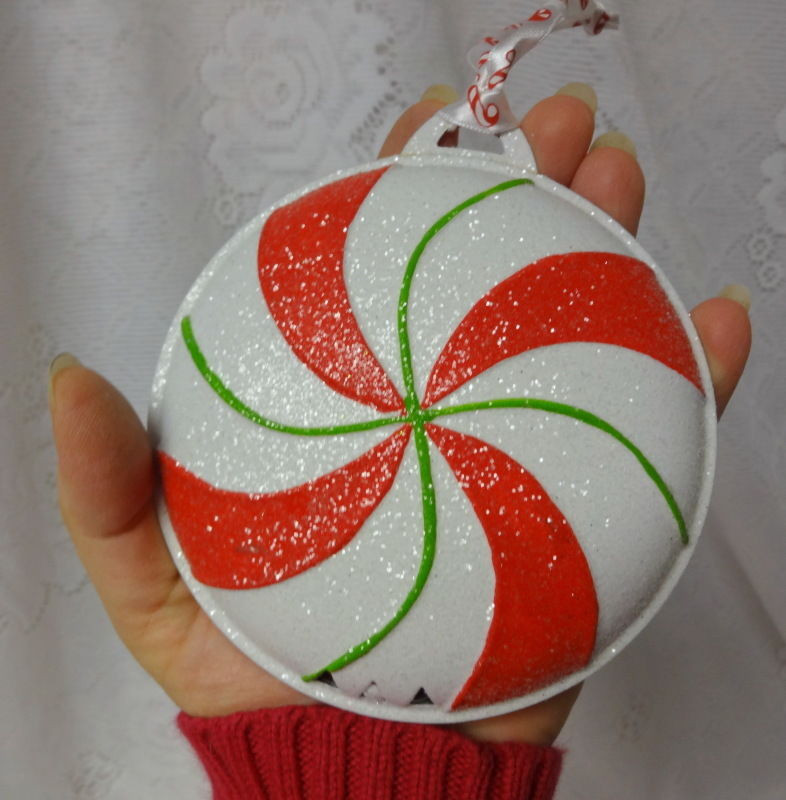 Candy Cane Christmas Tree Ornaments
 Vintage Christmas ORNAMENTS PEPPERMINT CANDY CANE Metal