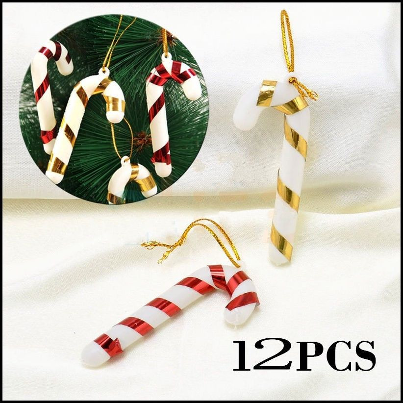 Candy Cane Christmas Tree Ornaments
 12 Xmas Tree Candy Cane Hanging Ornament Decoration