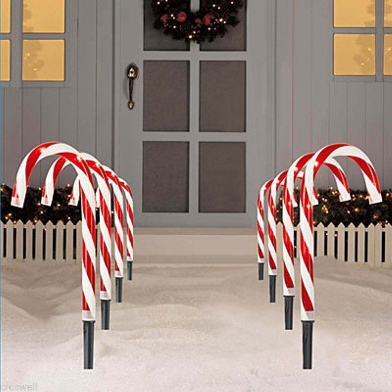 Candy Cane Led Christmas Lights
 8 PC CHRISTMAS LIGHTED 10" TALL CANDY CANES PATH LIGHTS