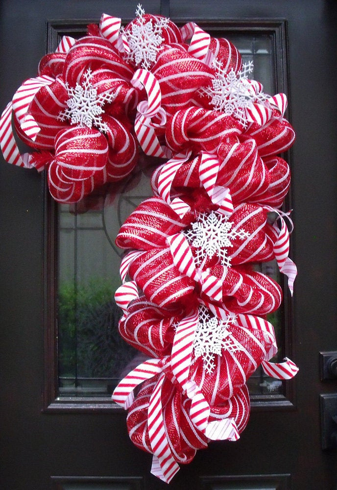 Candy Christmas Decorations
 Deco Mesh Candy Cane Wreath Christmas Mesh Wreaths Christmas
