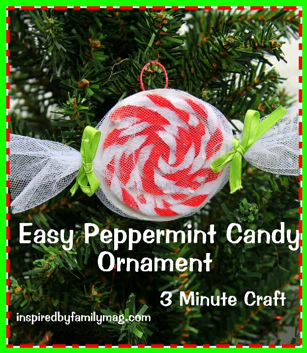 Candy Christmas Ornaments To Make
 Easy Christmas Ornament Craft Peppermint Candy Inspired