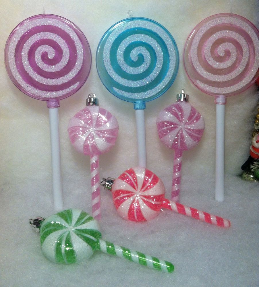 Candy Christmas Tree Ornaments
 7 Lollipop Candy Christmas Tree Ornaments Pink Purple
