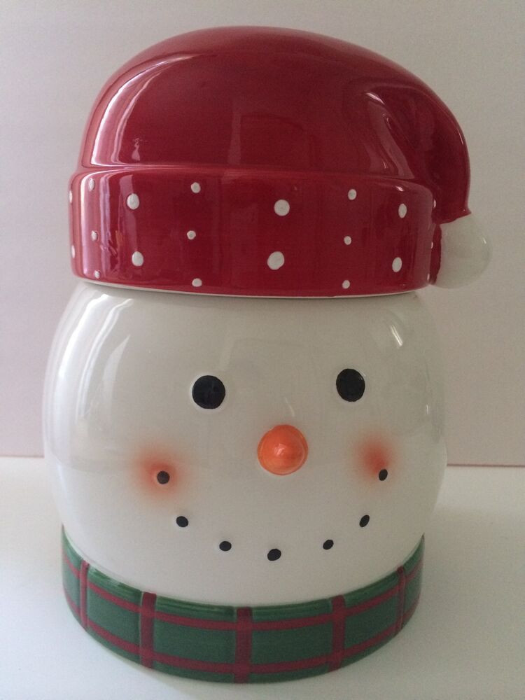 Cheryl'S Cookies Halloween
 Cheryl s Snowman Treat Cookie Jar Canister Ceramic