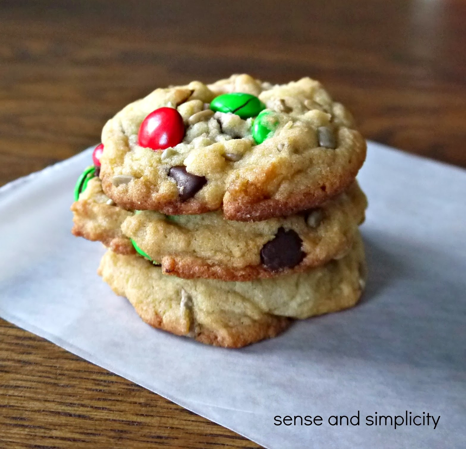 Chocolate Chip Christmas Cookies
 Sense and Simplicity Christmas Cookie Week M&M