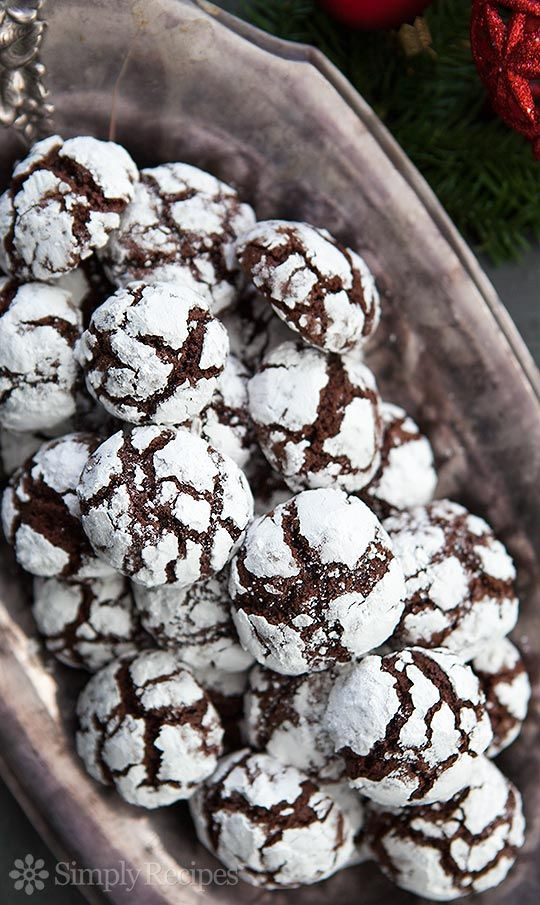 Chocolate Christmas Cookies With Powdered Sugar
 Chocolate cookie dough rolled in powdered sugar and baked