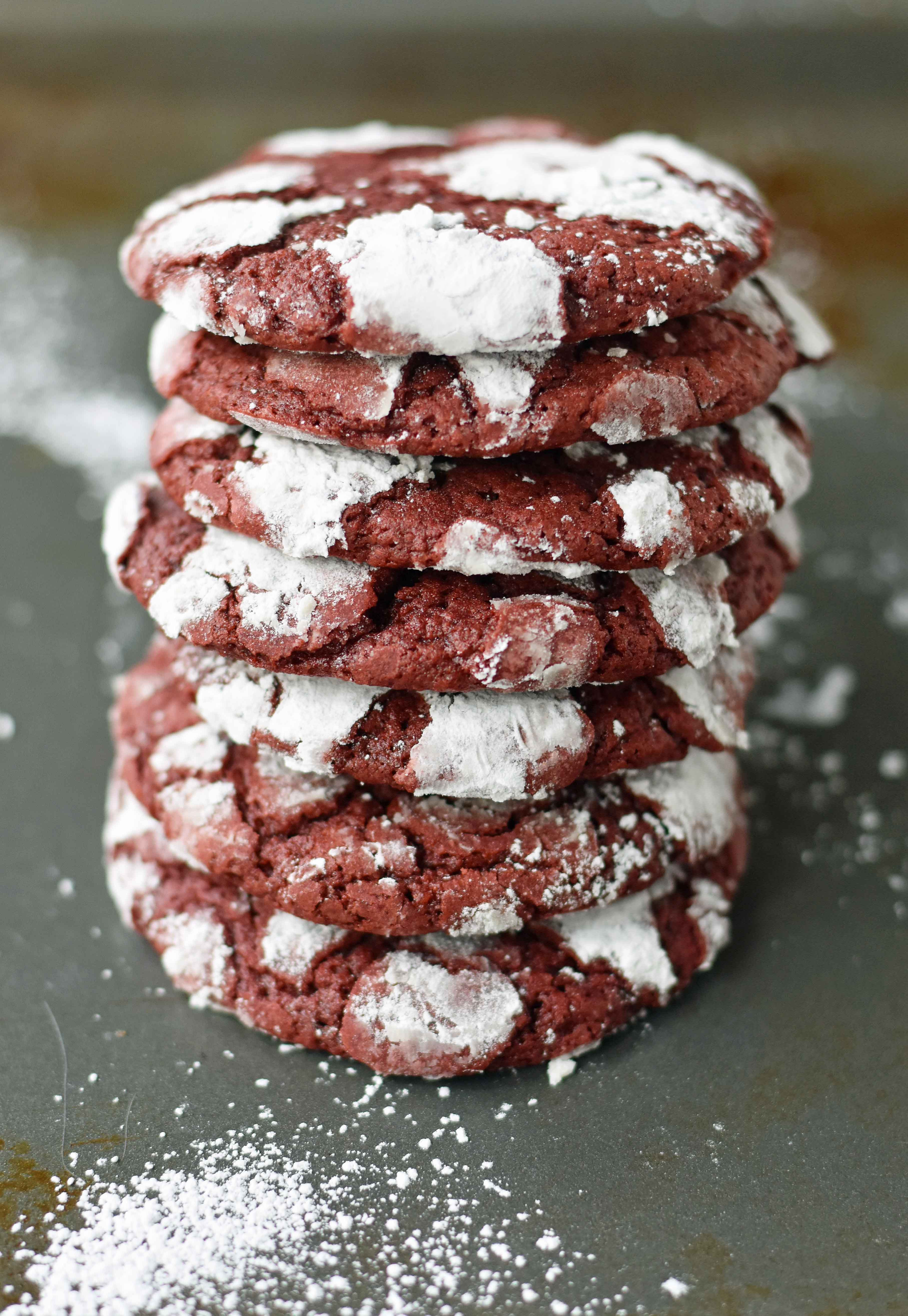 Chocolate Christmas Cookies With Powdered Sugar
 Red Velvet Crinkle Cookies