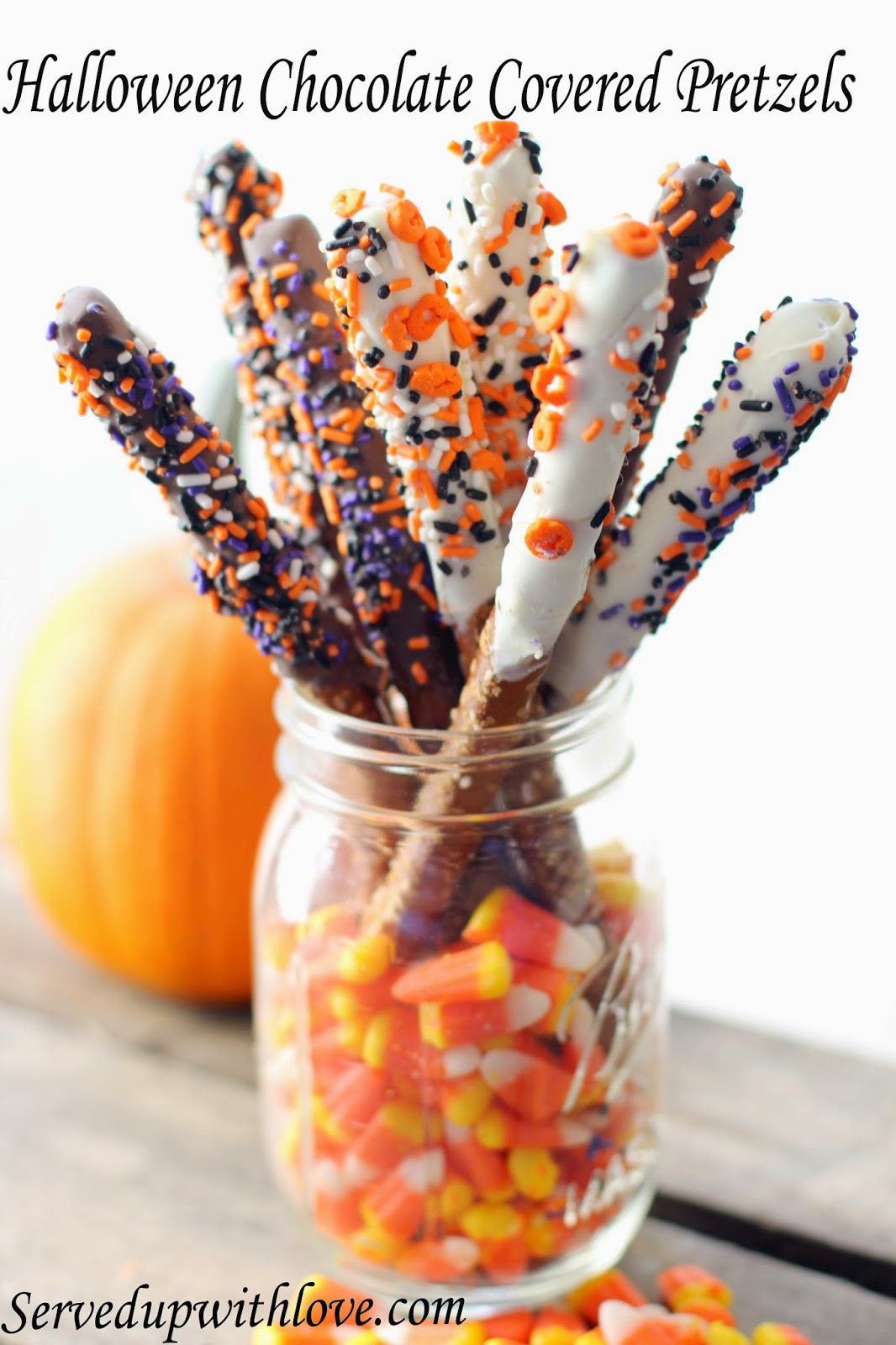 Chocolate Dipped Pretzels For Halloween
 Served Up With Love Halloween Chocolate Covered Pretzels