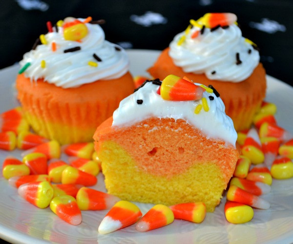 Chocolate Halloween Cupcakes
 Candy Corn Cupcakes & McCormick Spooky Squad Giveaway