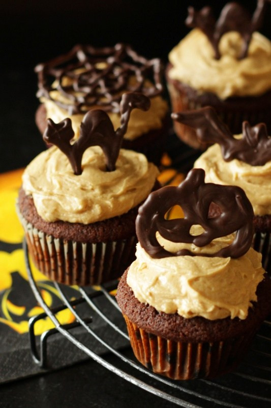Chocolate Halloween Cupcakes
 Chocolate Halloween Cupcakes with Peanut Butter Frosting