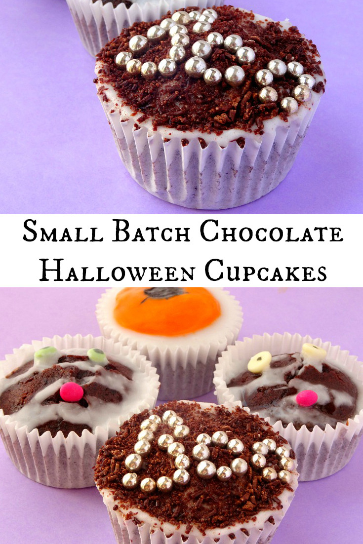 Chocolate Halloween Cupcakes
 Small Batch Chocolate Halloween Cupcake Recipe