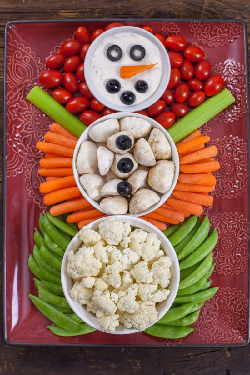 Christmas Appetizers For Kids
 Christmas Veggie Tray Snowman Eating Richly