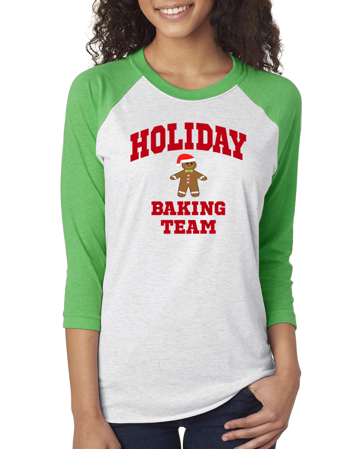 Christmas Baking Shirts
 Holiday Baking Team Christmas Cookies Womens 3 4 Raglan