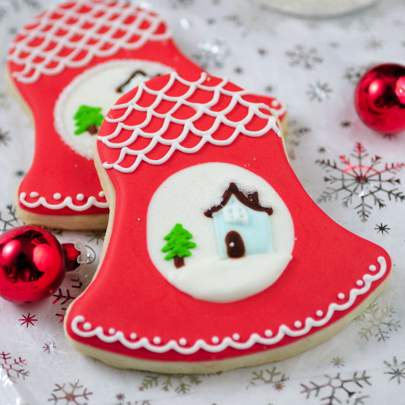 Christmas Bell Cookies
 Haniela s Christmas Bells with a Pretty Snowy Scene