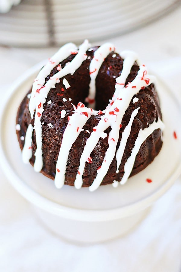 Christmas Bundt Cakes Recipes
 Mini Chocolate Bundt Cakes with Peppermint Frosting