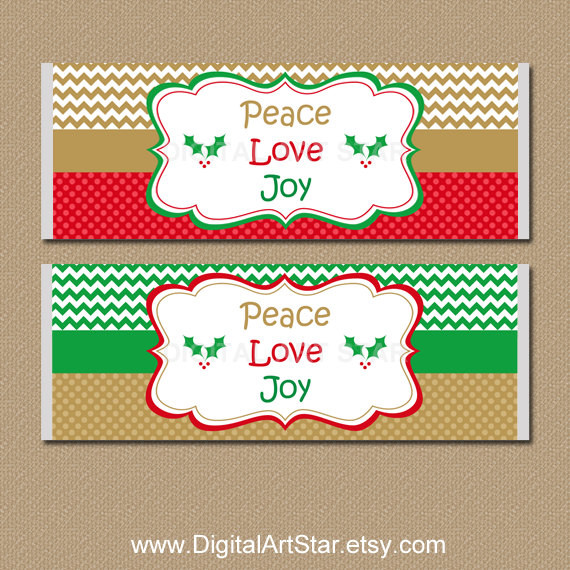 Christmas Candy Bar Wrappers
 Christmas Candy Labels Holiday Candy Bar Wrappers