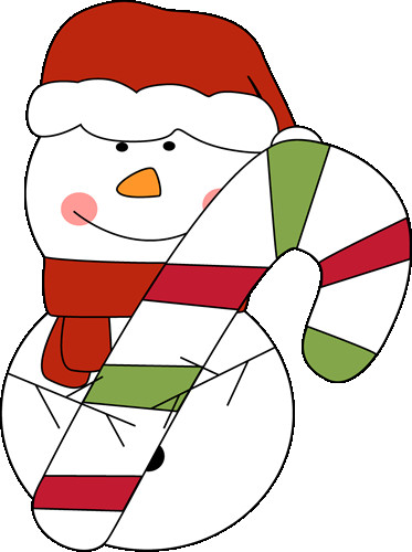 Christmas Candy Cane Clipart
 Christmas Snowman with Candy Cane Clip Art Christmas