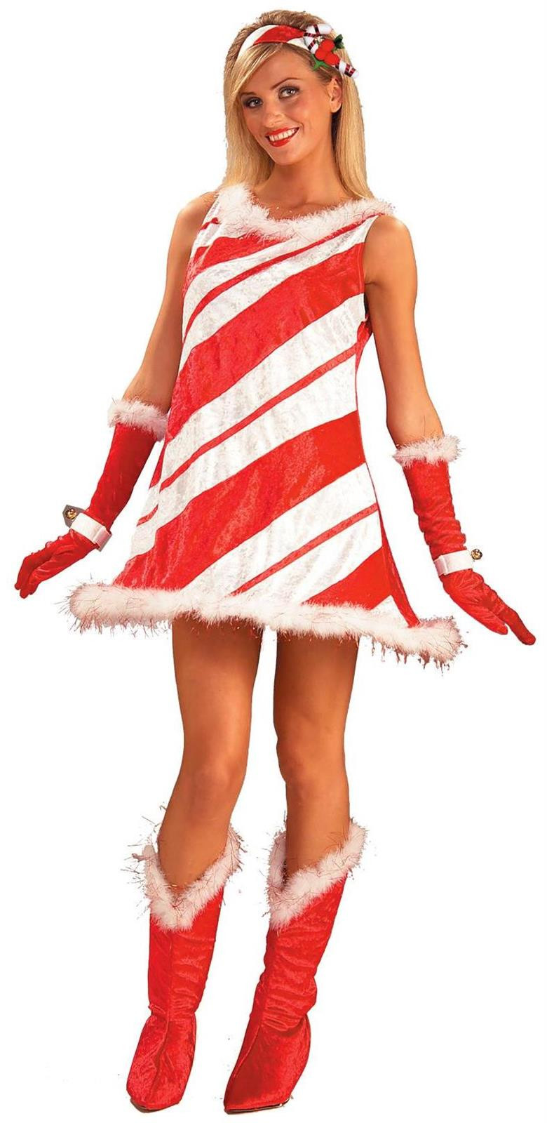 Christmas Candy Cane Costume
 Miss Candy Cane Adult Costume SpicyLegs