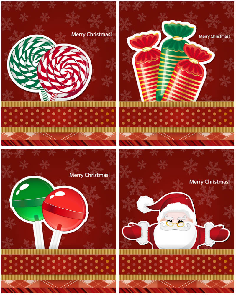 Christmas Candy Card
 Christmas candy cards vector
