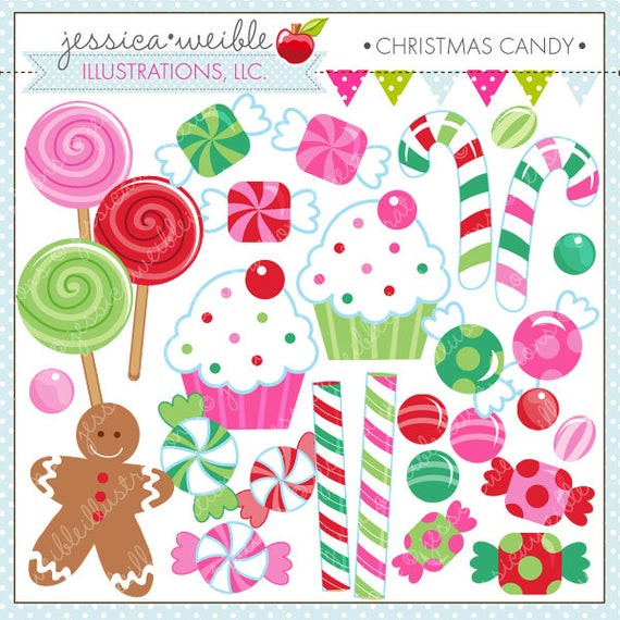 Christmas Candy Clipart
 Christmas Candy Cute Digital Clipart mercial Use OK