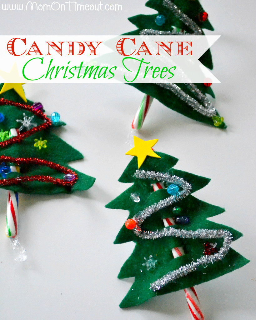 Christmas Candy Crafts
 Candy Cane Christmas Trees Craft Mom Timeout