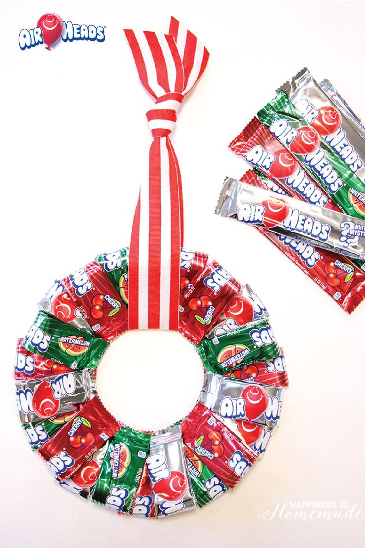 Christmas Candy Crafts
 Best 25 Candy wreath ideas on Pinterest