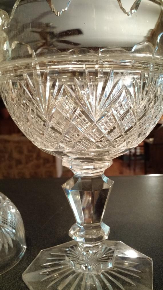 Christmas Candy Dish With Lid
 Holiday Crystal Candy Dish Steeple Lid by VintageWarehouseNC