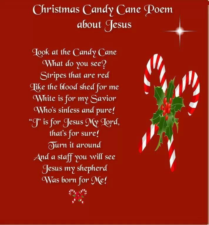 Christmas Candy Poems
 Christmas Candy Cane Poem About Jesus