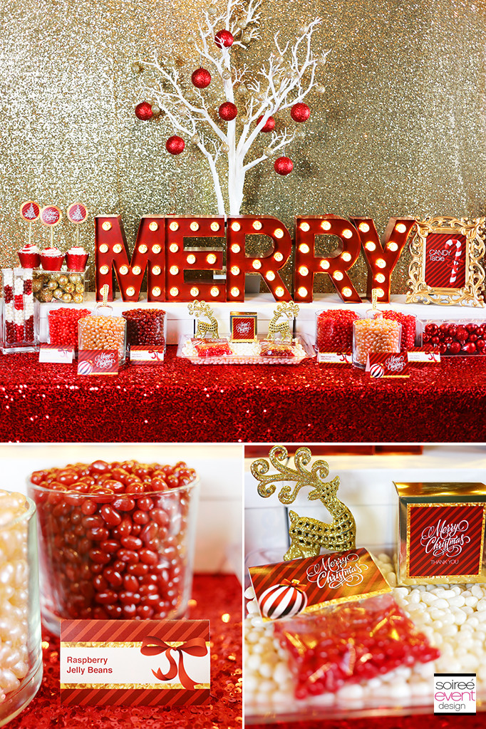Christmas Candy Table
 Merry Christmas Jelly Bean Bar FREE Printables Soiree