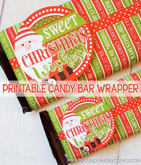 Christmas Candy Wrappers
 CHRISTMAS Candy Bar Wrapper SANTA Gift Tag Merry Christmas