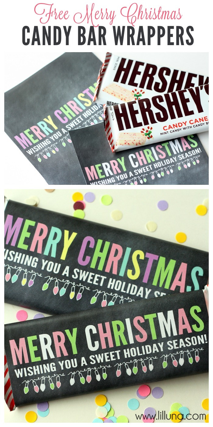 Christmas Candy Wrappers
 Merry Christmas Candy Bar Wrappers