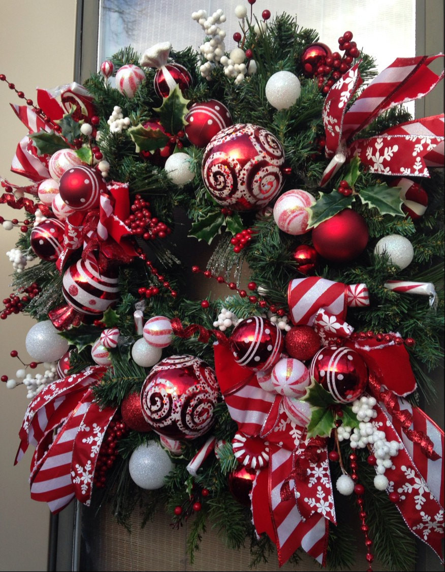 Christmas Candy Wreath
 PEPPERMINT HOLIDAY Whimsical Christmas Holiday Candy Wreath