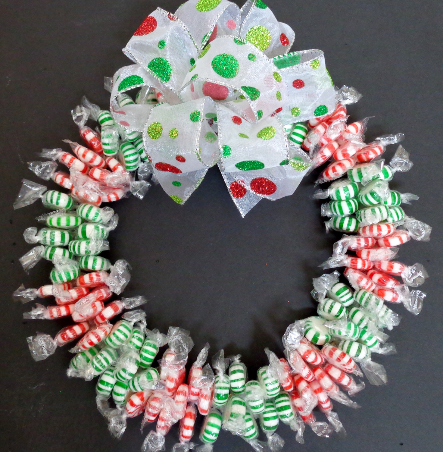 Christmas Candy Wreath
 Candy Wreath Spearmint Peppermint Edible Christmas