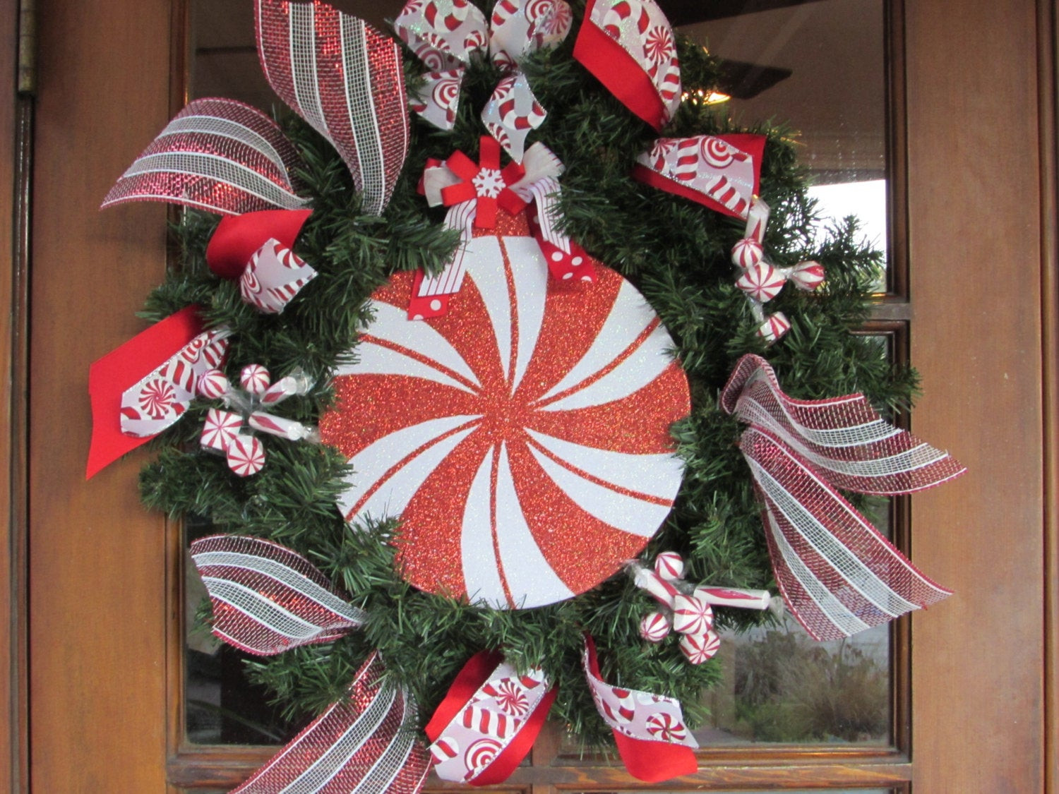 Christmas Candy Wreath
 20 Christmas Wreath Mint Candy Wreath Red White