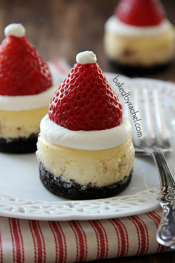 Christmas Cheesecake Recipe
 Mini Santa Hat Cheesecakes
