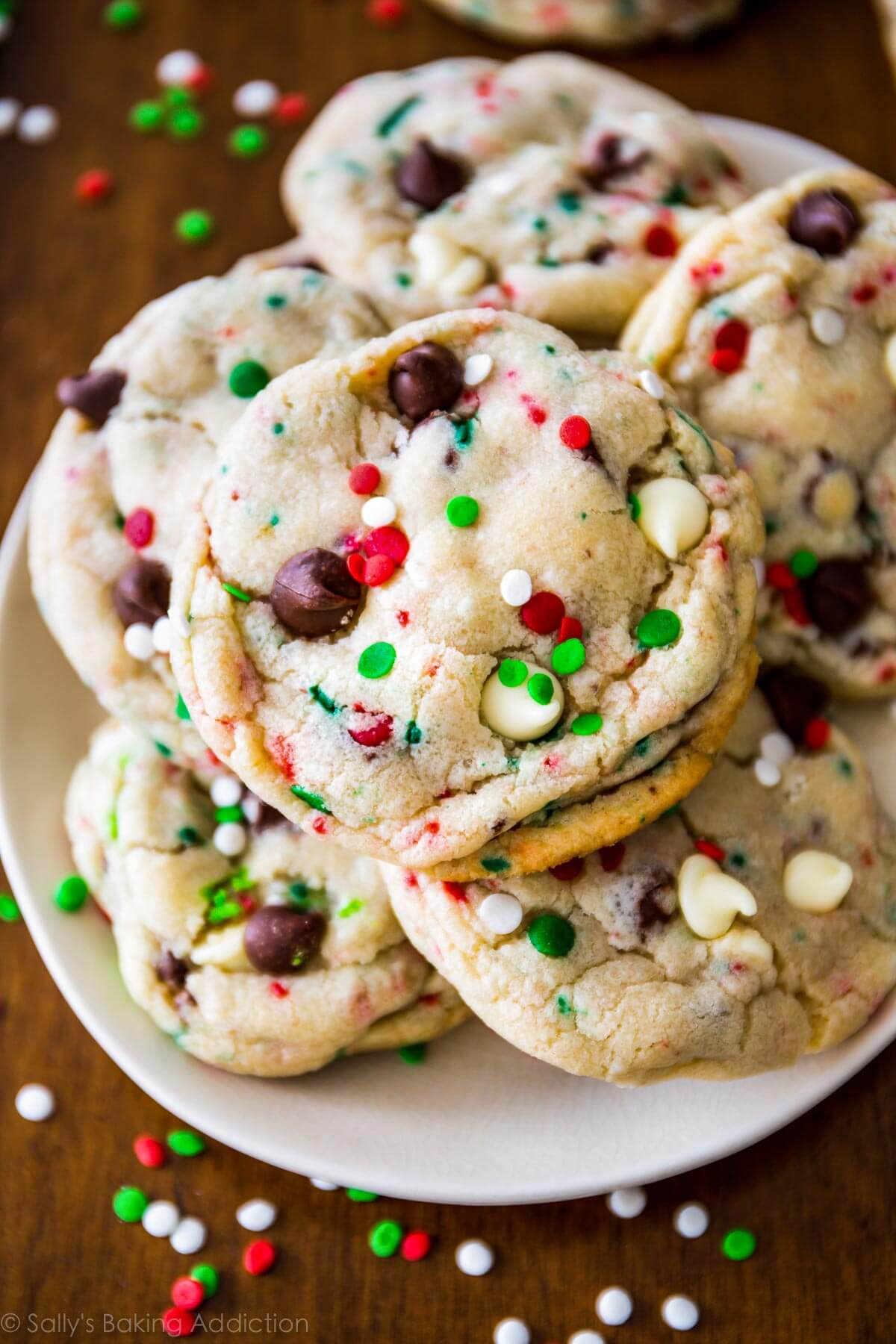 Christmas Chocolate Cookies
 Cake Batter Chocolate Chip Cookies Sallys Baking Addiction