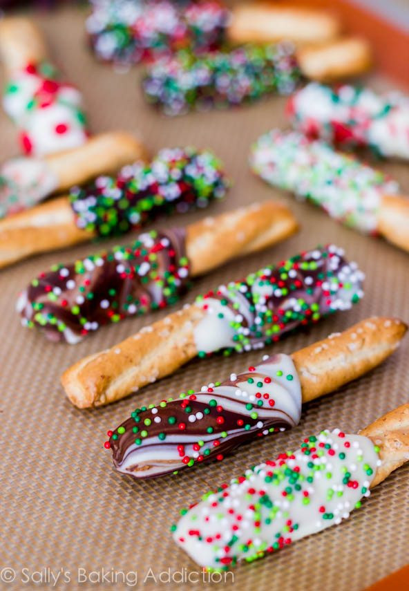 Christmas Chocolate Dipped Pretzels
 My Classic Chocolate Covered Pretzels Sallys Baking