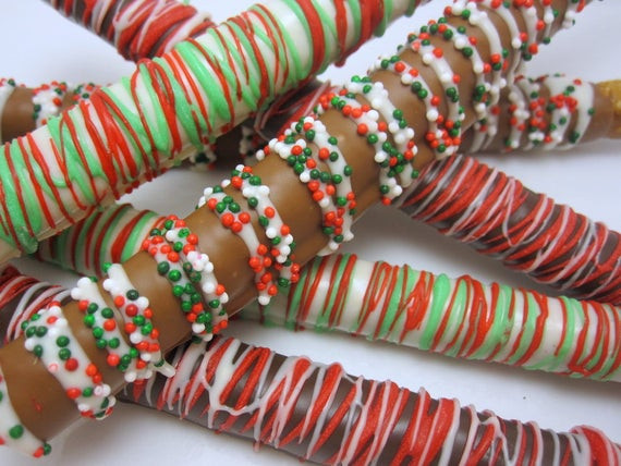 Christmas Chocolate Dipped Pretzels
 Unavailable Listing on Etsy