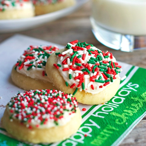 Christmas Cookie Frosting Recipes
 Fluffy Sugar Cookies & Vanilla Frosting Pinch of Yum