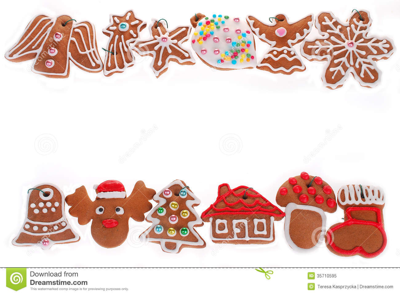 Christmas Cookies Borders
 Christmas Border With Gingerbread Cookies Isolated