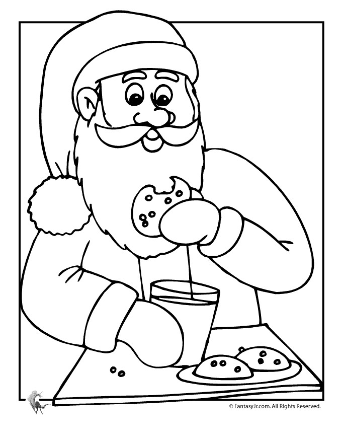 Christmas Cookies Coloring Pages
 Santa and Christmas Cookies Coloring Page Woo Jr Kids