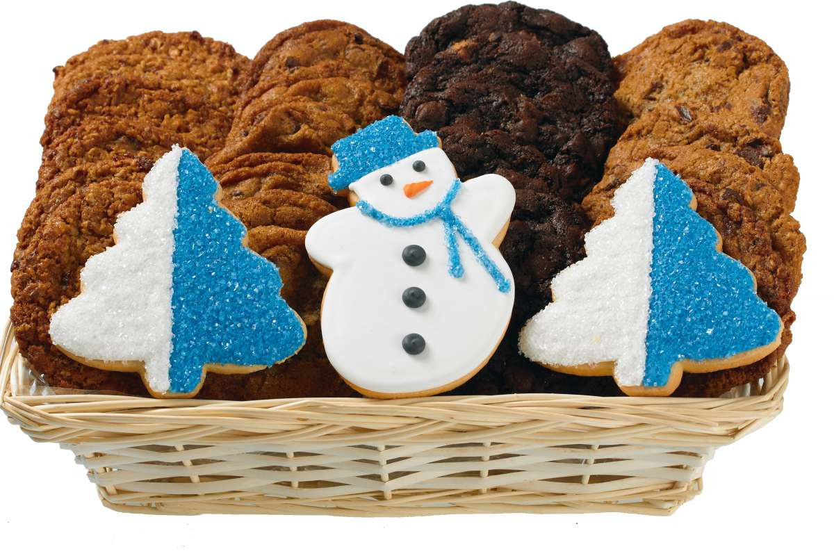 Christmas Cookies Delivered
 Holiday Snowman and Trees Gift Basket