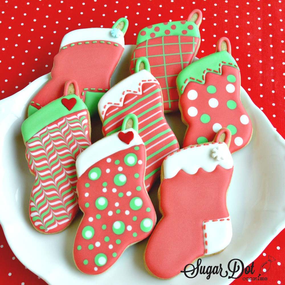 Christmas Cookies Order Online
 Stockings with fun wet on wet designs