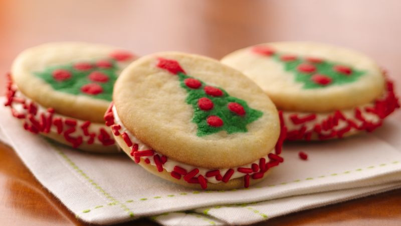 Christmas Cookies Pillsbury
 Christmas Tree Sandwich Cookies Recipe Pillsbury