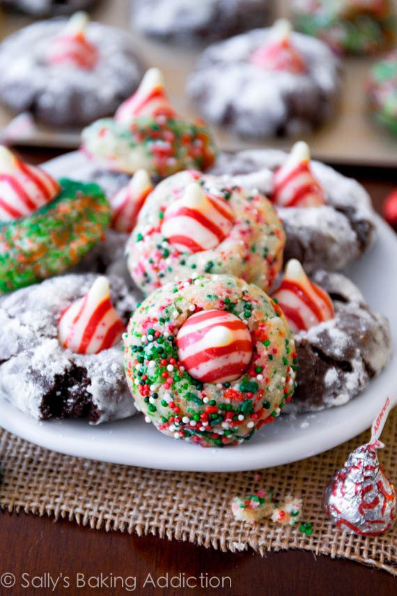 Christmas Cookies With Hershey Kisses
 Candy Cane Kiss Cookies Sallys Baking Addiction