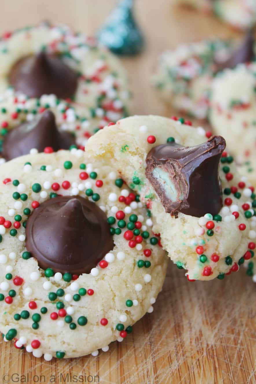 Christmas Cookies With Hershey Kisses
 Mint Holiday Kiss Cookies Gal on a Mission