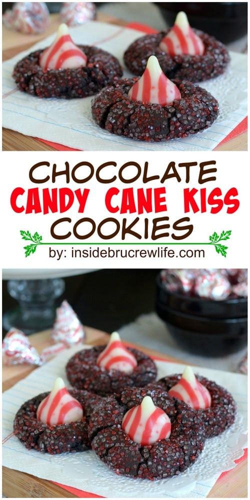 Christmas Cookies With Hershey Kisses
 Chocolate Candy Cane Kiss Cookies