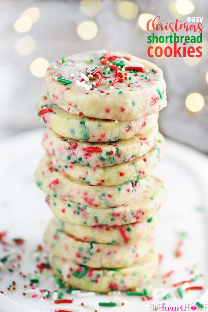Christmas Cookies With Sprinkles
 Easy Christmas Shortbread Cookies • FIVEheartHOME