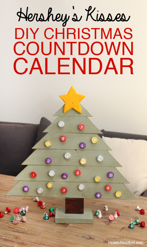 Christmas Countdown Calendar With Candy
 Hershey s Kisses DIY Christmas Countdown Calendar How to